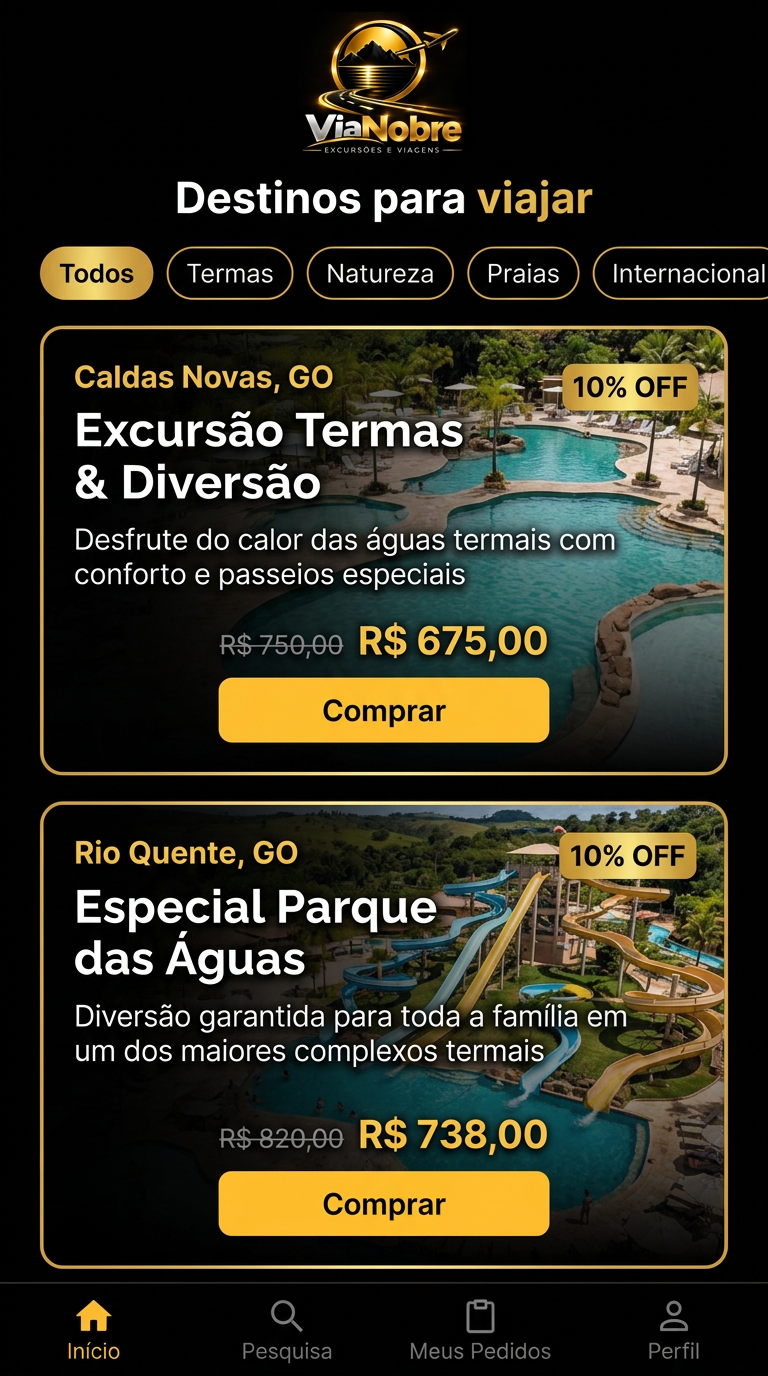 Tela 2 do aplicativo ViaNobre